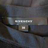 Givenchy Blouse Black Ruffled Tulle-Trim Chiffon Size 38 Short Sleeve Top NEW - Celebrity Owned