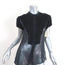 Givenchy Blouse Black Ruffled Tulle-Trim Chiffon Size 38 Short Sleeve Top NEW