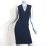 Givenchy Dress Navy Stretch Knit Size 38 Sleeveless V-Neck Sheath