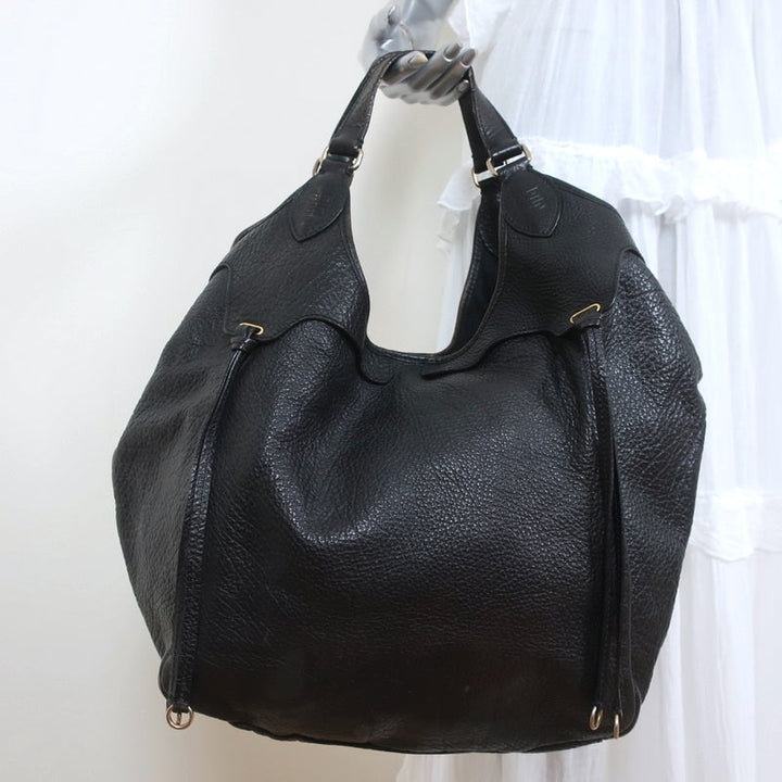Givenchy Extra Large Hobo Black Grained Leather Shoulder Bag - Celebrity Owned