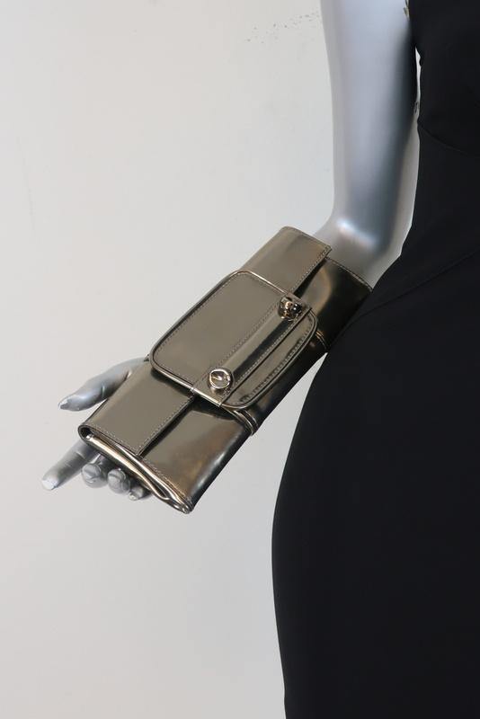 Givenchy Flap Clutch Bronze Metallic Leather Evening Bag