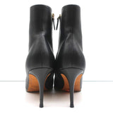 Givenchy Gold-Trim Ankle Boots Black Leather Size 38 High Heel Booties - Celebrity Owned