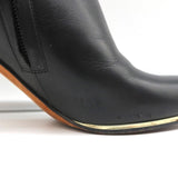 Givenchy Gold-Trim Ankle Boots Black Leather Size 38 High Heel Booties - Celebrity Owned