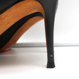 Givenchy Gold-Trim Ankle Boots Black Leather Size 38 High Heel Booties - Celebrity Owned