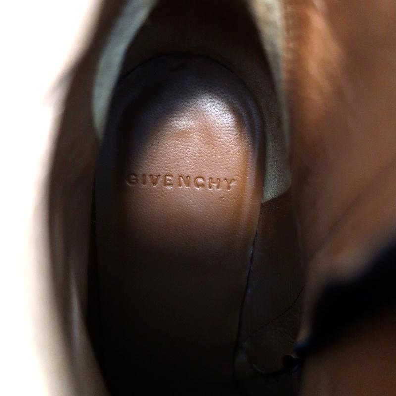 Givenchy Gold-Trim Ankle Boots Black Leather Size 38 High Heel Booties - Celebrity Owned