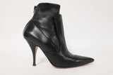 Givenchy Infinity Ankle Boots Black Layered Leather Size 37 Pointed Toe Booties - Celebrity Owned