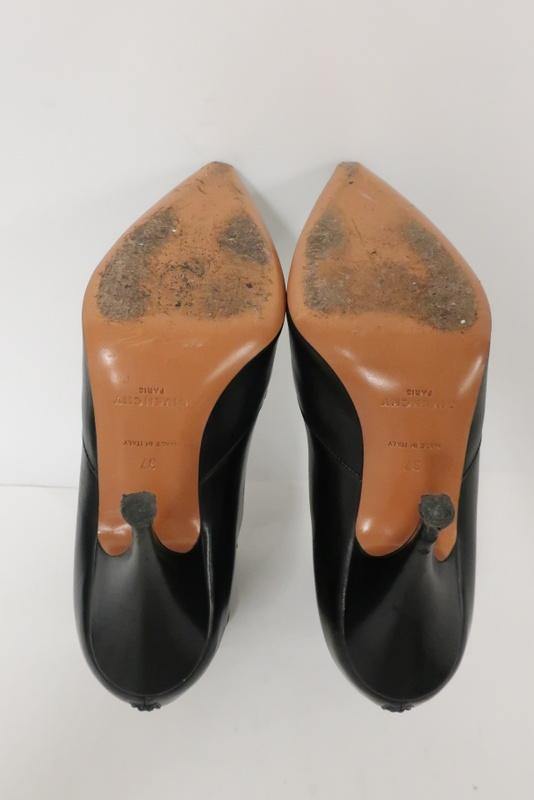 Givenchy Infinity Ankle Boots Black Layered Leather Size 37 Pointed Toe Booties - Celebrity Owned