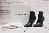 Givenchy Infinity Ankle Boots Black Layered Leather Size 37 Pointed Toe Booties - Celebrity Owned