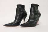 Givenchy Infinity Ankle Boots Black Layered Leather Size 37 Pointed Toe Booties - Celebrity Owned