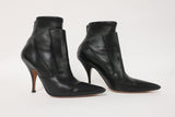 Givenchy Infinity Ankle Boots Black Layered Leather Size 37 Pointed Toe Booties - Celebrity Owned