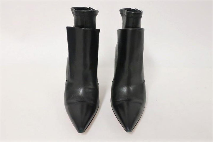 Givenchy Infinity Ankle Boots Black Layered Leather Size 37 Pointed Toe Booties - Celebrity Owned