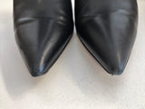 Givenchy Infinity Ankle Boots Black Layered Leather Size 37 Pointed Toe Booties - Celebrity Owned