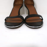 Givenchy Nadia Sandals Black Leather Size 37.5 Ankle Strap Mid-Heel - Celebrity Owned