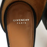 Givenchy Nadia Sandals Black Leather Size 37.5 Ankle Strap Mid-Heel - Celebrity Owned