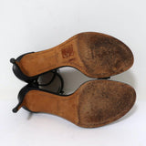 Givenchy Nadia Sandals Black Leather Size 37.5 Ankle Strap Mid-Heel - Celebrity Owned