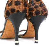 Givenchy Nadia Sandals Leopard Print Calf Hair Size 37 Ankle Strap Heels - Celebrity Owned