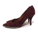 Givenchy Pointed Toe Pumps Burgundy Suede Size 37 - Celebrity Owned