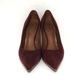 Givenchy Pointed Toe Pumps Burgundy Suede Size 37 - Celebrity Owned