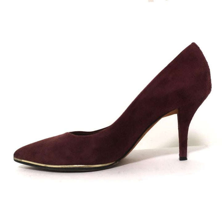 Givenchy Pointed Toe Pumps Burgundy Suede Size 37 - Celebrity Owned