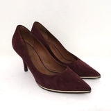 Givenchy Pointed Toe Pumps Burgundy Suede Size 37 - Celebrity Owned