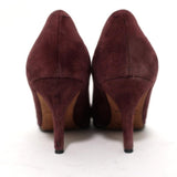 Givenchy Pointed Toe Pumps Burgundy Suede Size 37 - Celebrity Owned