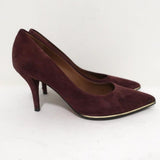 Givenchy Pointed Toe Pumps Burgundy Suede Size 37 - Celebrity Owned