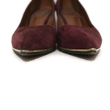 Givenchy Pointed Toe Pumps Burgundy Suede Size 37 - Celebrity Owned