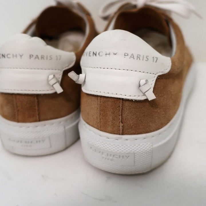 Givenchy Urban Knots Low Top Sneakers Brown Suede &amp; White Leather Size 37.5 - Celebrity Owned