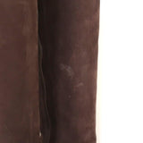Givenchy Zipper-Trim Riding Boots Brown Nubuck Size 41 Flat Knee High Boots - Celebrity Owned