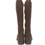 Givenchy Zipper-Trim Riding Boots Brown Nubuck Size 41 Flat Knee High Boots - Celebrity Owned