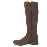 Givenchy Zipper-Trim Riding Boots Brown Nubuck Size 41 Flat Knee High Boots - Celebrity Owned