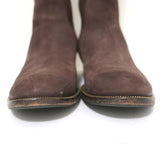 Givenchy Zipper-Trim Riding Boots Brown Nubuck Size 41 Flat Knee High Boots - Celebrity Owned