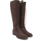 Givenchy Zipper-Trim Riding Boots Brown Nubuck Size 41 Flat Knee High Boots - Celebrity Owned