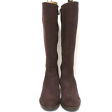 Givenchy Zipper-Trim Riding Boots Brown Nubuck Size 41 Flat Knee High Boots - Celebrity Owned