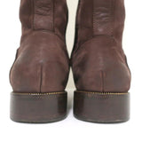 Givenchy Zipper-Trim Riding Boots Brown Nubuck Size 41 Flat Knee High Boots - Celebrity Owned