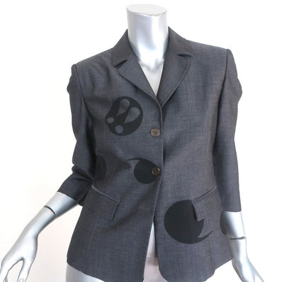 Golden Goose Deluxe Brand Comma Print Blazer Gray Mohair-Wool Size Large - Celebrity Owned