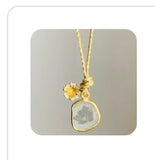 Pippa Small Quartz and 18k Gold Flower Pendant Necklace on Cord