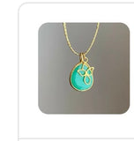Pippa Small Chrysoprase and 18k Gold Pendant on Cord Necklace