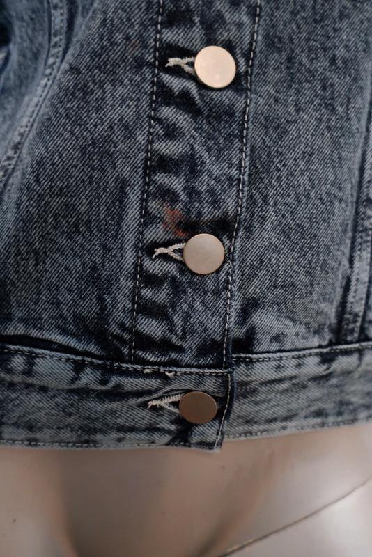 &amp; Other Stories Puff Shoulder Denim Jacket Acid Wash Blue Size 0 Jean Jacket - Celebrity Owned