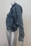 & Other Stories Puff Shoulder Denim Jacket Acid Wash Blue Size 0 Jean Jacket - Celebrity Owned