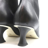 Proenza Schouler Square Toe Chelsea Boots Black Leather Size 41 Kitten Heel