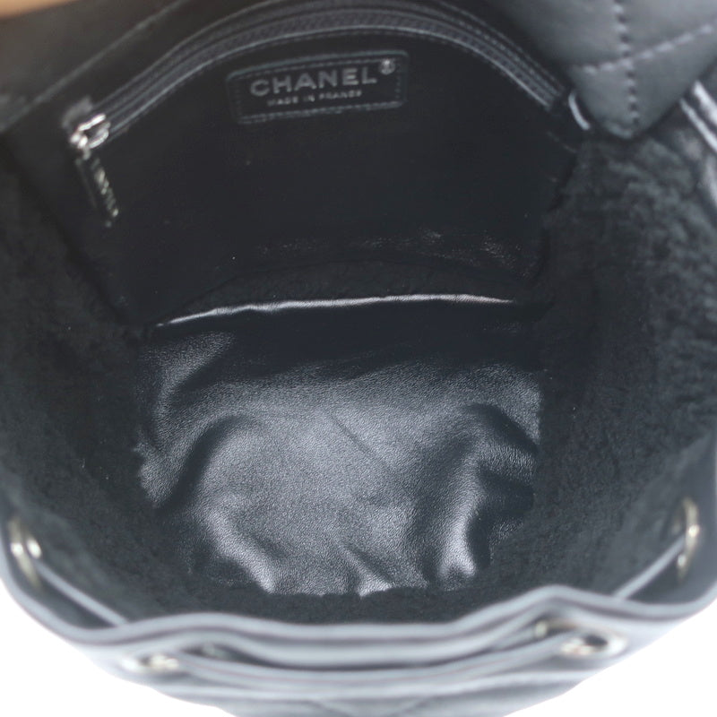 Chanel Coco Neige Shearling Backpack Black Quilted Lambskin Small