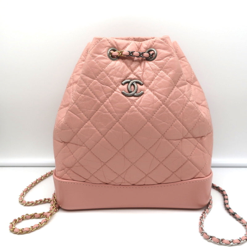 Chanel - Authenticated Gabrielle Bucket Handbag - Leather Pink Plain for Women, Never Worn