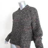 Isabel Marant Etoile Sweater Happy Black Speckled Knit Size 40 Zip Pullover