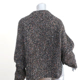 Isabel Marant Etoile Sweater Happy Black Speckled Knit Size 40 Zip Pullover