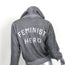 Wildfox Feminist Hero Regan Zip Hoodie Sweatshirt Heather Gray Size Extra Small