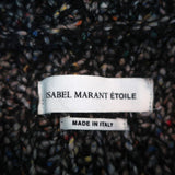 Isabel Marant Etoile Sweater Happy Black Speckled Knit Size 40 Zip Pullover