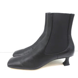 Proenza Schouler Square Toe Chelsea Boots Black Leather Size 41 Kitten Heel