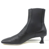 Proenza Schouler Square Toe Chelsea Boots Black Leather Size 41 Kitten Heel