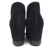 Prada Linea Rossa Desert Wedge Boots Black Suede Size 39 Lace-Up Booties